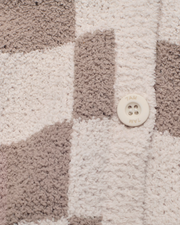 Hooded Cardigan • Checkers Fuzzy