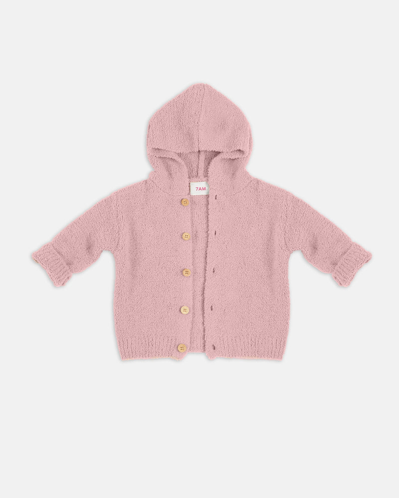 7AM - Hooded Cardigan - Fuzzy