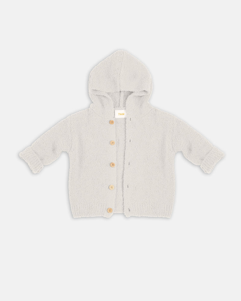 7AM - Hooded Cardigan - Fuzzy