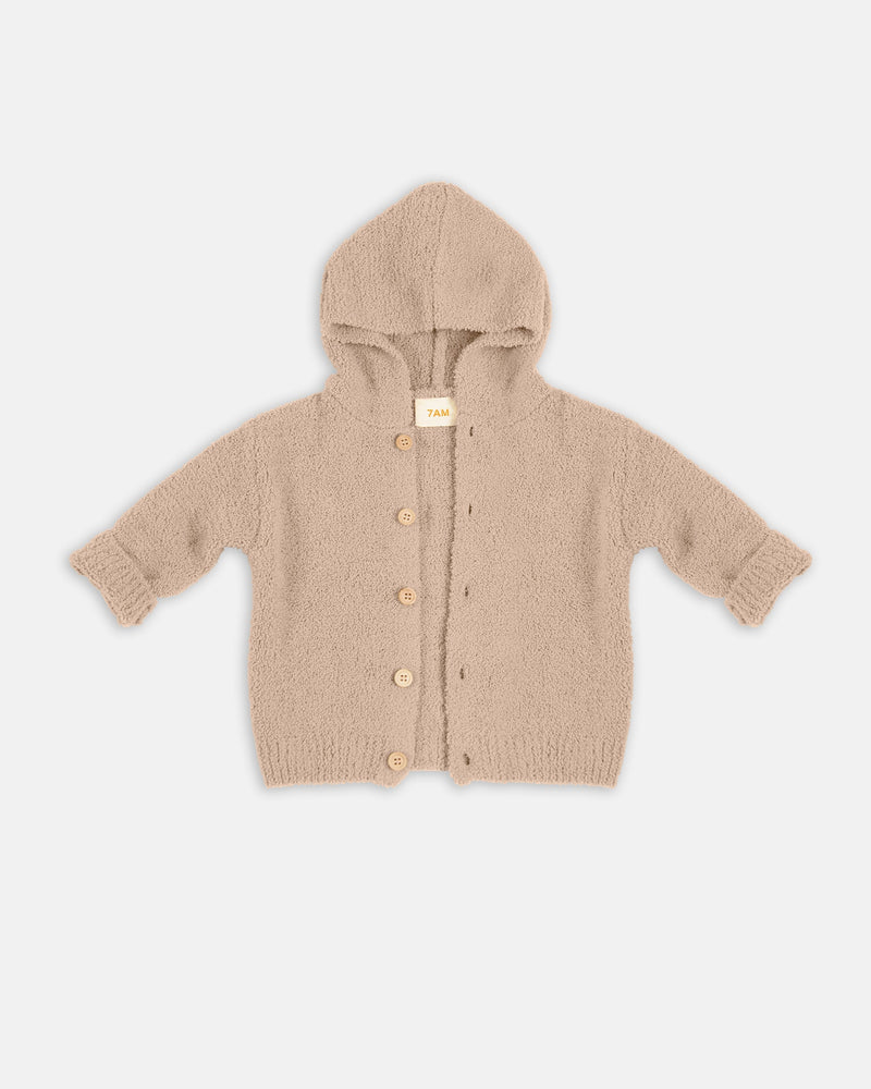 7AM - Hooded Cardigan - Fuzzy