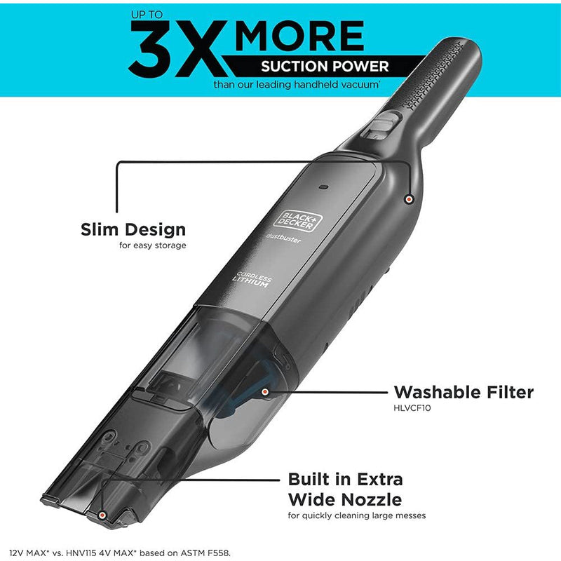 BLACK+DECKER - dustbuster AdvancedClean Slim HLVC320J01 - Cordless Hand Vacuum