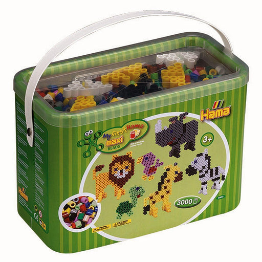 Hama - Maxi 3K Beads & Pegboardin Bucket - Limolin 