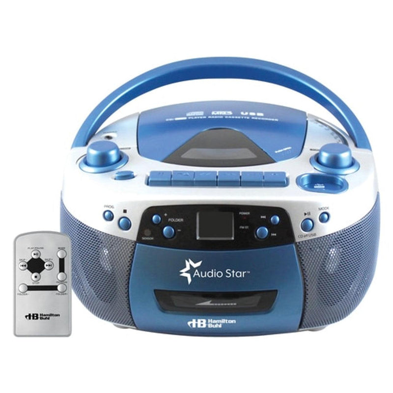 HamiltonBuhl - Audiostar 6-Station Listening Center With Usb, Cd, Cassette, Radio Player And Cd/Tape-To-Mp3 Converter Boombox - Limolin 