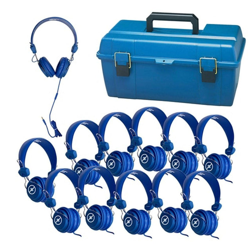 HamiltonBuhl - Lab Pack 12 Blue Headsets Favoritz With Mic & Cc - Limolin 