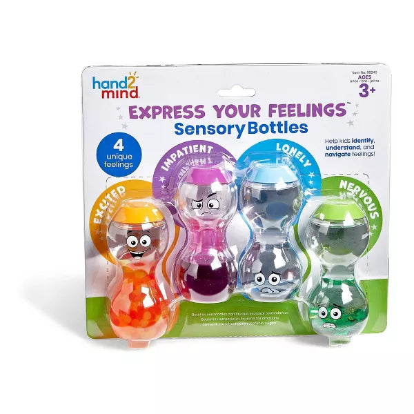 Hand 2 Mind - Express Your Feelings Sensory Bottles - Excited, Lonely, Nervous & Impatient - Limolin 