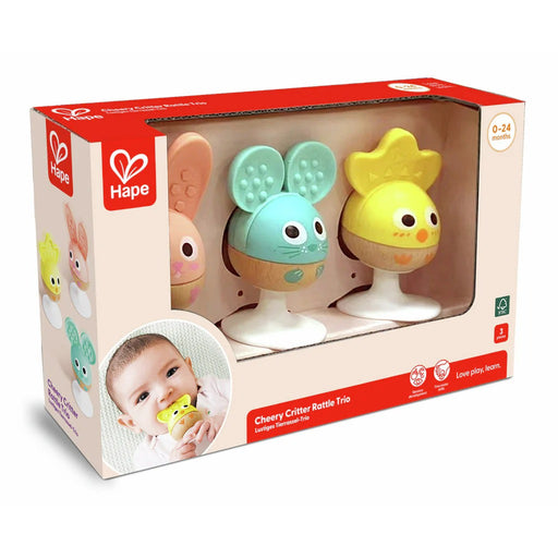 Hape - Cheery Critter Rattle Trio - Limolin 