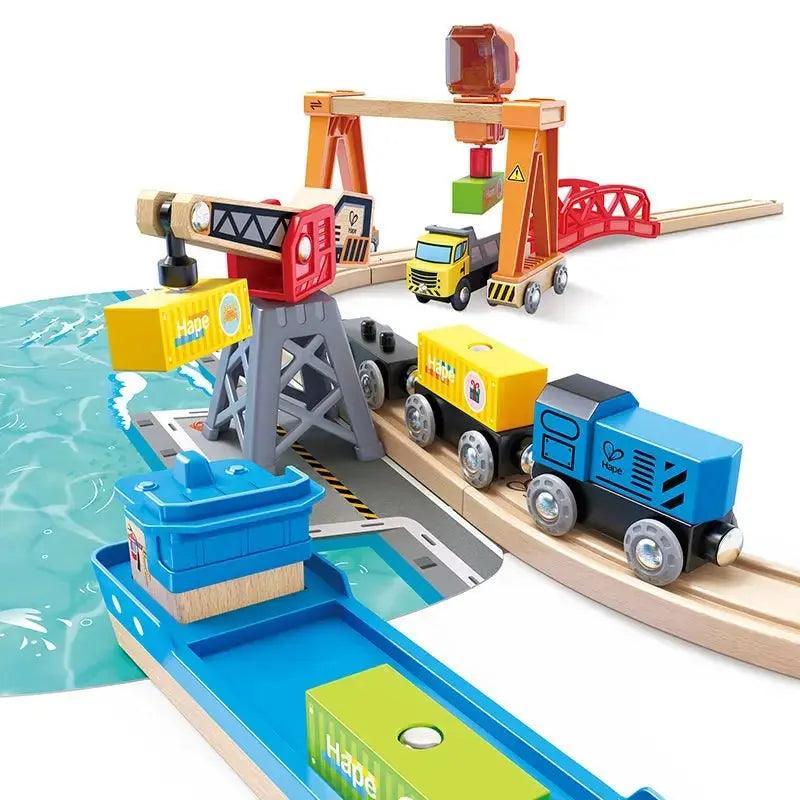 Hape - Lift & Load Harbour Rail Set - Limolin 