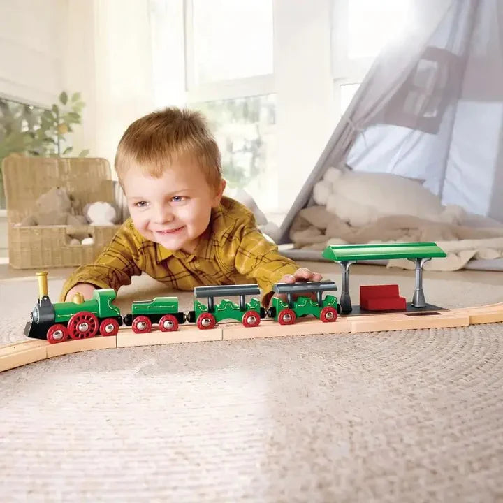 Hape - RETRO TRAIN WITH FOLDABLE CHIMNEY