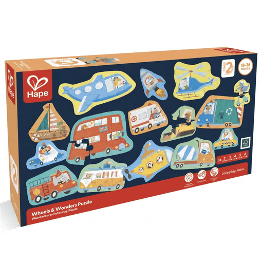 Hape - Wheels & Wonders Puzzle - Limolin 