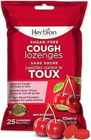 Herbion - Naturals Sugar-Free Cough Lozenges with Natural Cherry Flavour, 25 Lozenges - Limolin 