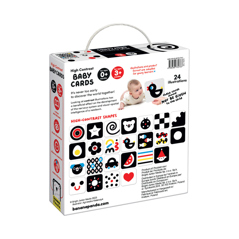 Banana Panda - HIGH CONTRAST - BABY - 12 Cards- (0m-3m+) - Limolin 