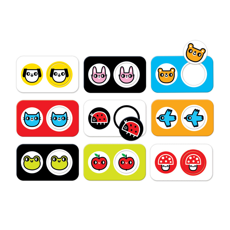 BANANA PANDA - HIGH CONTRAST - MATCH the TWINS - 2pc x 9 PUZZLES (12m+)