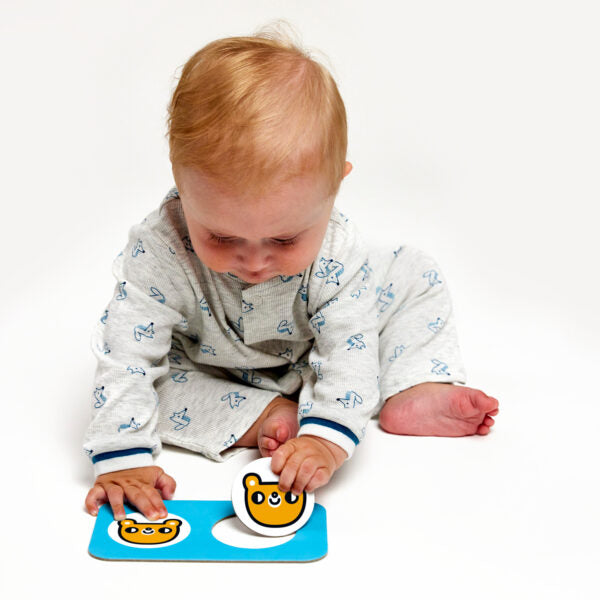 BANANA PANDA - HIGH CONTRAST - MATCH the TWINS - 2pc x 9 PUZZLES (12m+)