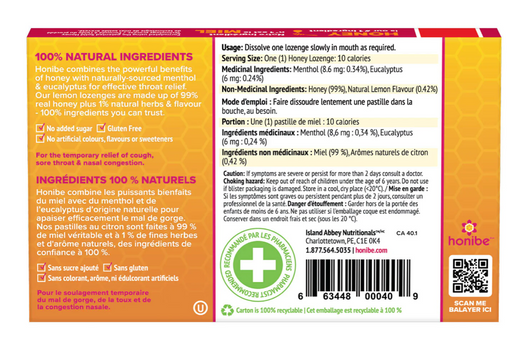 Honibe - Honey Lozenges Lemon - Limolin 