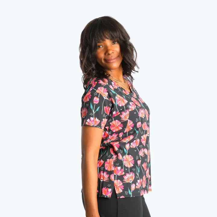 LUG Hopper Cotton Jersey Tee - Pompom Floral Black