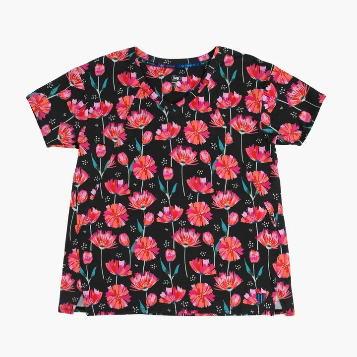 LUG Hopper Cotton Jersey Tee - Pompom Floral Black