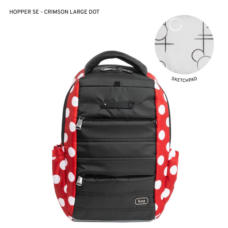 LUG - Hopper SE Backpack - CRIMSON LARGE DOT - colour view