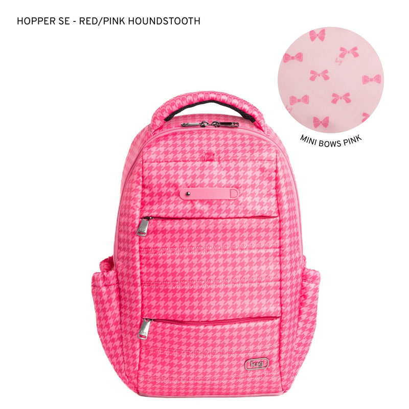 LUG - Hopper SE Backpack - RED/PINK HOUNDSTOOTH - colour view