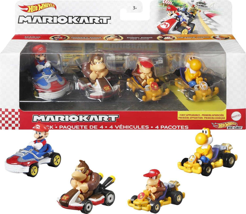 Hot Wheels - Mario Kart - 1:64 Diecast - 4-PACK Assorted - Limolin 