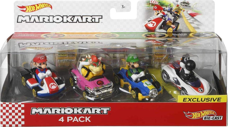 Hot Wheels - Mario Kart - 1:64 Diecast - 4-PACK Assorted - Limolin 