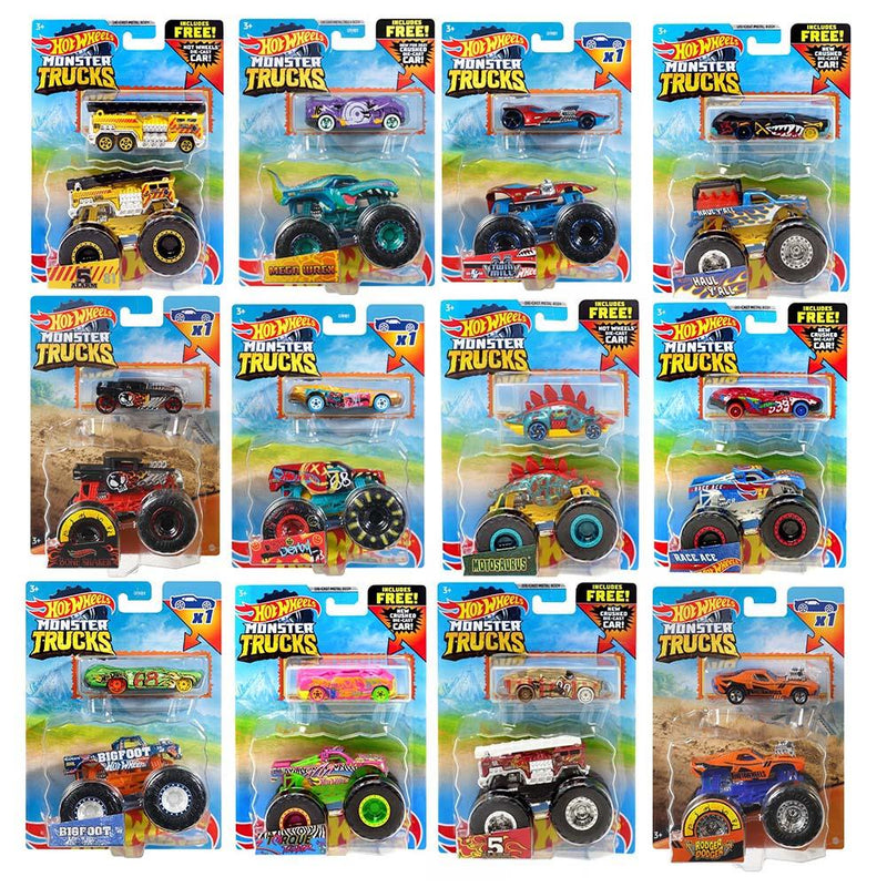 Hot Wheels - Monster Truck - Truck + Car - Assorted - Limolin 