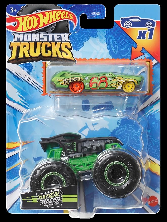 Hot Wheels - Monster Truck - Truck + Car - Assorted