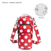 LUG - Huggie XL Crossbody Bottle Holder - CRIMSON LARGE DOT - colour view