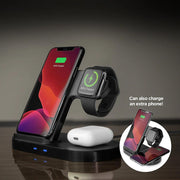 HyperGear - 3-In-1 Wireless Charging Dock With 10W Wireless Fast Charge | Black - Limolin 