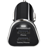 HyperGear - Car Charger 2 Port Usb-A 34Amp Rapid Charge - Black - Limolin 