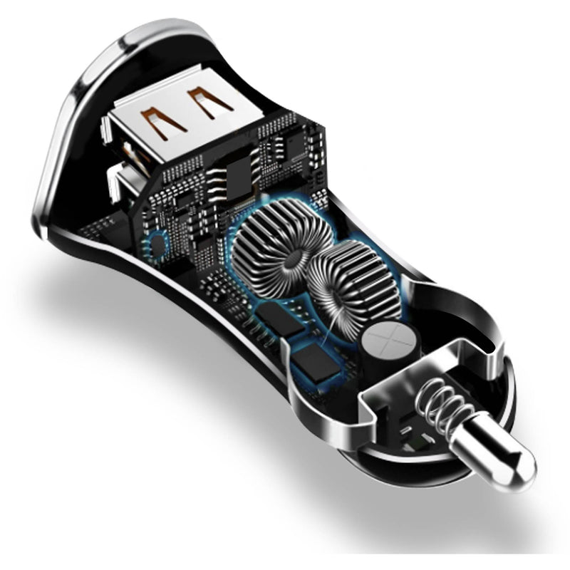 HyperGear - Car Charger 2 Port Usb-A 34Amp Rapid Charge - Black - Limolin 