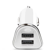 HyperGear - Car Charger 2 Port Usb-A 34Amp Rapid Charge - White - Limolin 