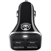 HyperGear - Car Charger 4 Port Usb-A 68Amp Rapid Charge - Black - Limolin 