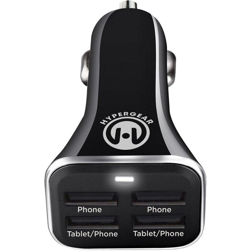 HyperGear - Car Charger 4 Port Usb-A 68Amp Rapid Charge - Black - Limolin 