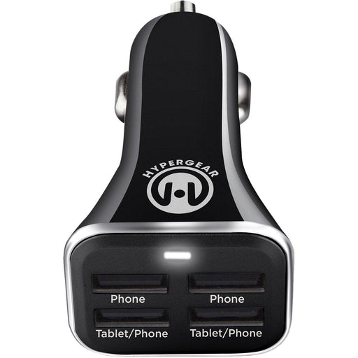 HyperGear - Car Charger 4 Port Usb-A 68Amp Rapid Charge - Black - Limolin 