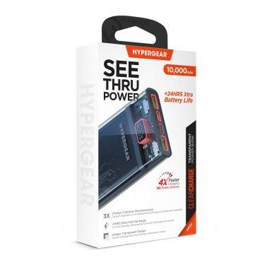 HyperGear - Clearcharge Transparent Fast Charge Power Bank With 20W Usb-C Pd | 10,000Mah - Limolin 