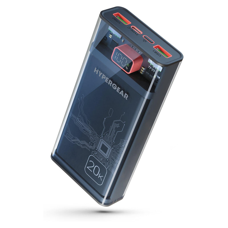 HyperGear - Clearcharge Xl Transparent Fast Charge Power Bank With 20W Usb-C Pd | 20,000Mah - Limolin 
