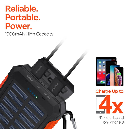 HyperGear - Dual Usb Solar Power Bank | Black | 10,000Mah - Limolin 