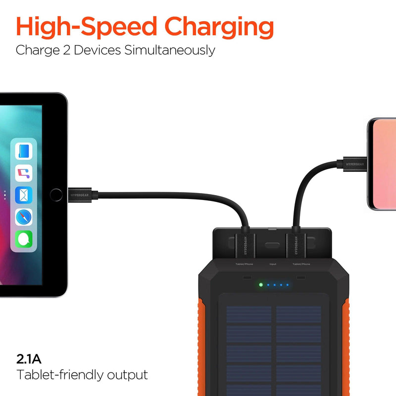HyperGear - Dual Usb Solar Power Bank | Black | 10,000Mah - Limolin 