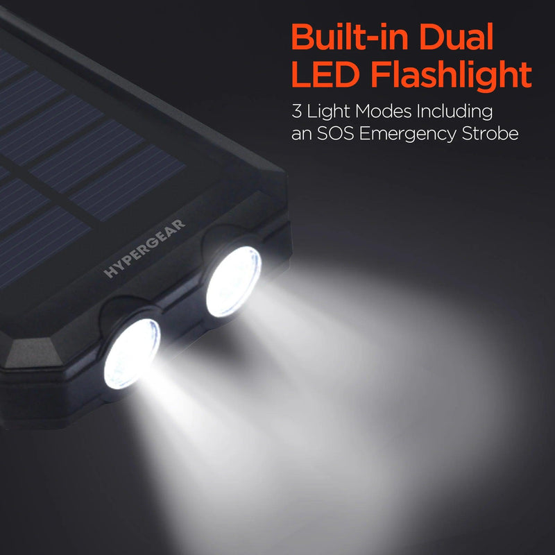 HyperGear - Dual Usb Solar Power Bank | Black | 10,000Mah - Limolin 