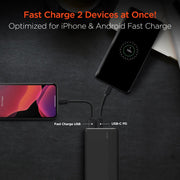 HyperGear - Fast Charge Power Bank With 20W Usb-C Pd | Black | 10,000Mah - Limolin 