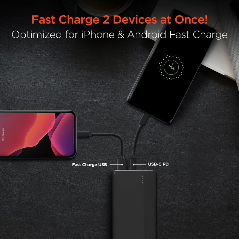 HyperGear - Fast Charge Power Bank With 20W Usb-C Pd | Black | 10,000Mah - Limolin 
