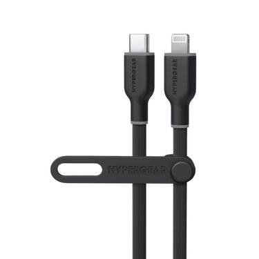 HyperGear - Flexi Pro Usb-C To Lightning Soft-Touch Silicone Fast Charge Cable | 6Ft | Black - Limolin 