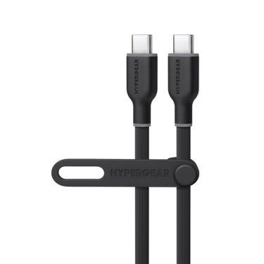 HyperGear - Flexi Pro Usb-C To Usb-C Soft-Touch Silicone Fast Charge Cable | 15Ft | Black - Limolin 