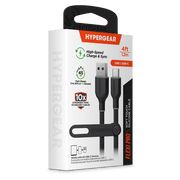 HyperGear - Flexi Pro Usb-C To Usb-C Soft-Touch Silicone Fast Charge Cable | 4Ft | Black - Limolin 