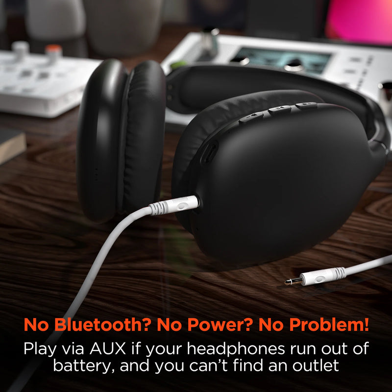 HyperGear - Headphones Bluetooth Vibe Over The Ear - Black - Limolin 