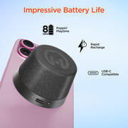 HyperGear - Hypergear Speaker Bluetooth 5W Pocket Popper Mini Attaches To Magsafe Phones Ipx6 Waterproof And Kickstand Built In Mic 8Hr Play Time - Black - Limolin 