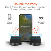 HyperGear - Hypergear Speaker Bluetooth 5W Pocket Popper Mini Attaches To Magsafe Phones Ipx6 Waterproof And Kickstand Built In Mic 8Hr Play Time - Black - Limolin 