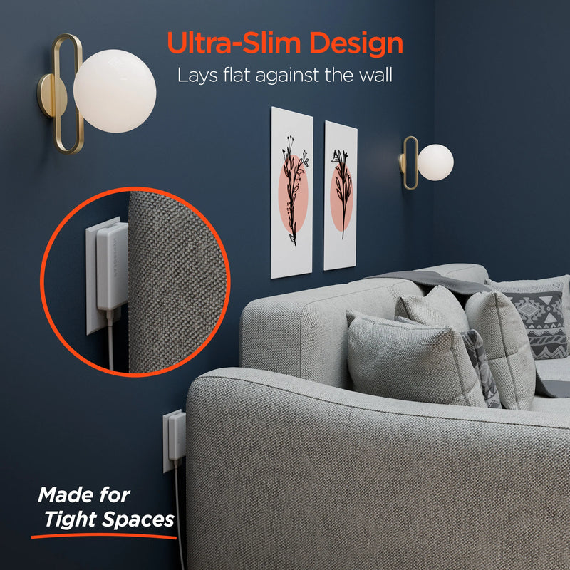 HyperGear - Hypergear Wall Charger 65W (45W + 20W) Dual Usb-C Pd Gan Pps Ultra Slim Fast Charge Foldable Prongs - White - Limolin 