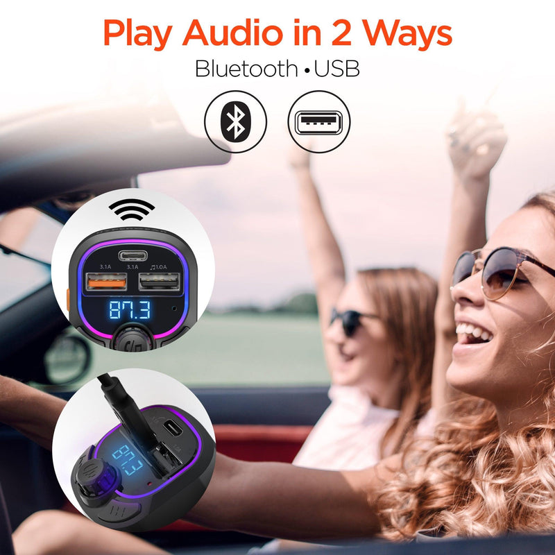 HyperGear - Intellicast Road Fm Transmitter Car Charger | Black - Limolin 