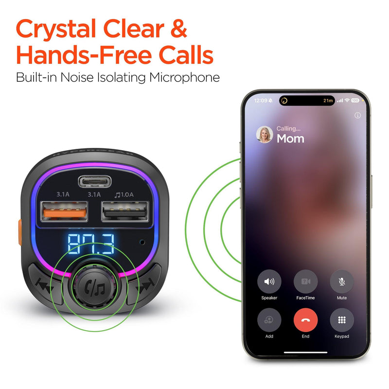 HyperGear - Intellicast Road Fm Transmitter Car Charger | Black - Limolin 